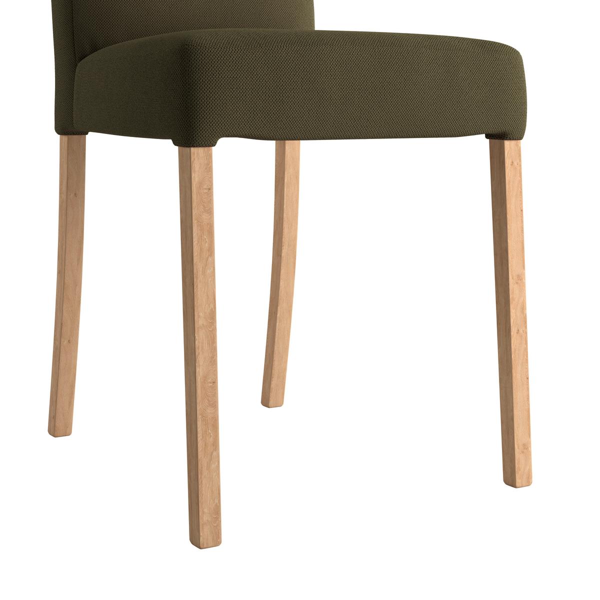 Vierfußstuhl Emma Ii Webstoff Moosgrün, B: 43 Cm - Eichefarben/Grün, KONVENTIONELL, Holz/Textil (43/91/58cm)