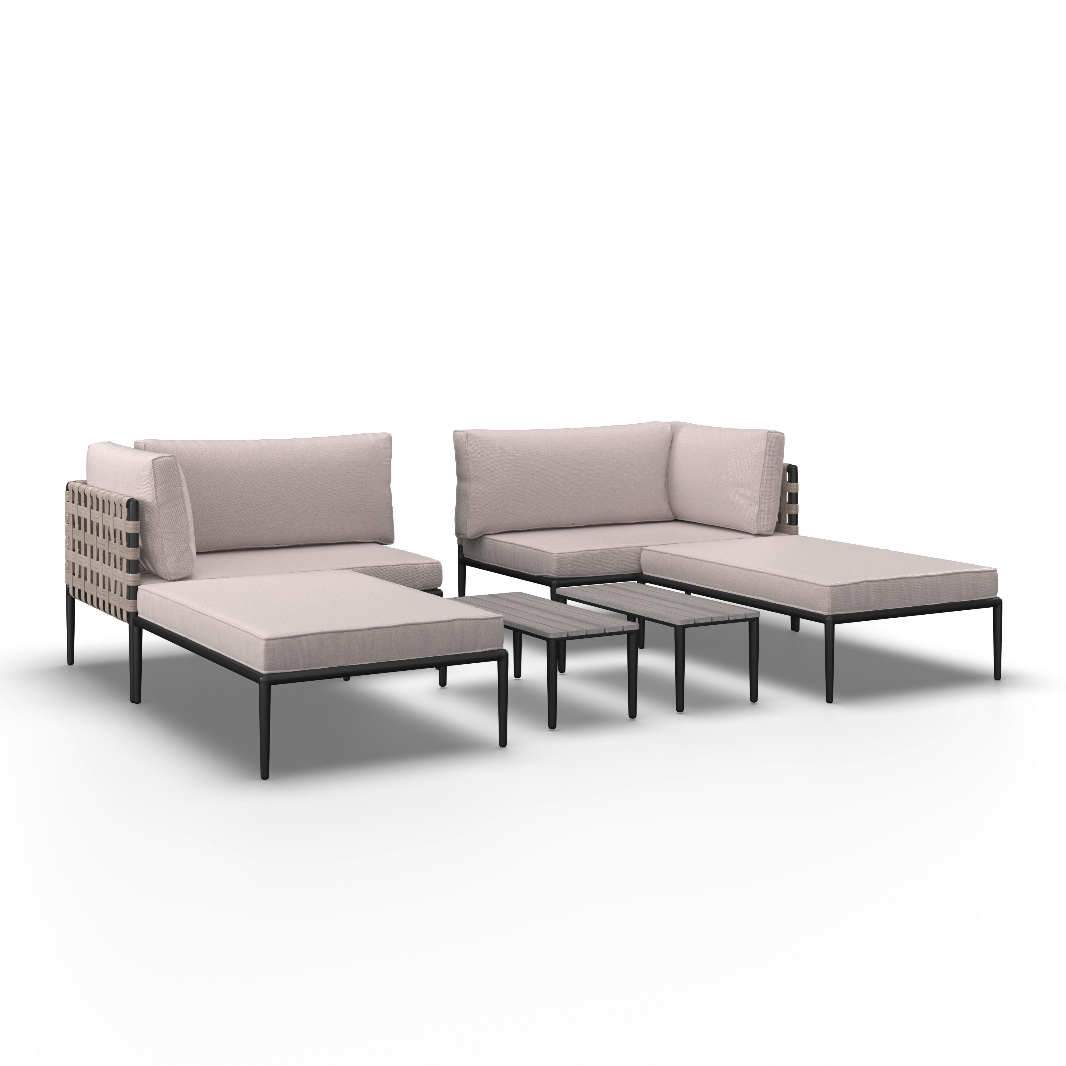 TERASOVÁ SEDACIA SÚPRAVA ENJA - čierna/sivá, Modern, kov/textil (104/60/70cm) - Bessagi Garden