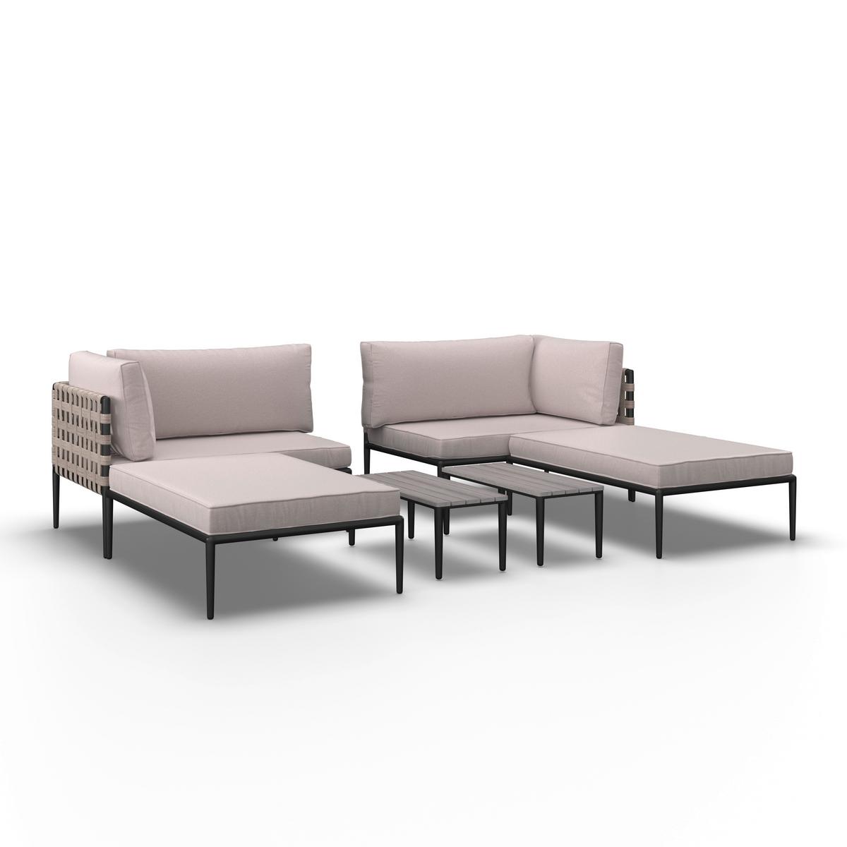 TERASOVÁ SEDACIA SÚPRAVA ENJA - čierna/sivá, Modern, kov/textil (104/60/70cm) - Bessagi Garden