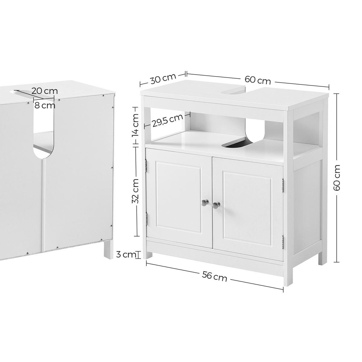 Waschbeckenunterschrank Washbasin Cabinet - Weiß, MODERN, Holzwerkstoff (60/60/30cm) - MID.YOU