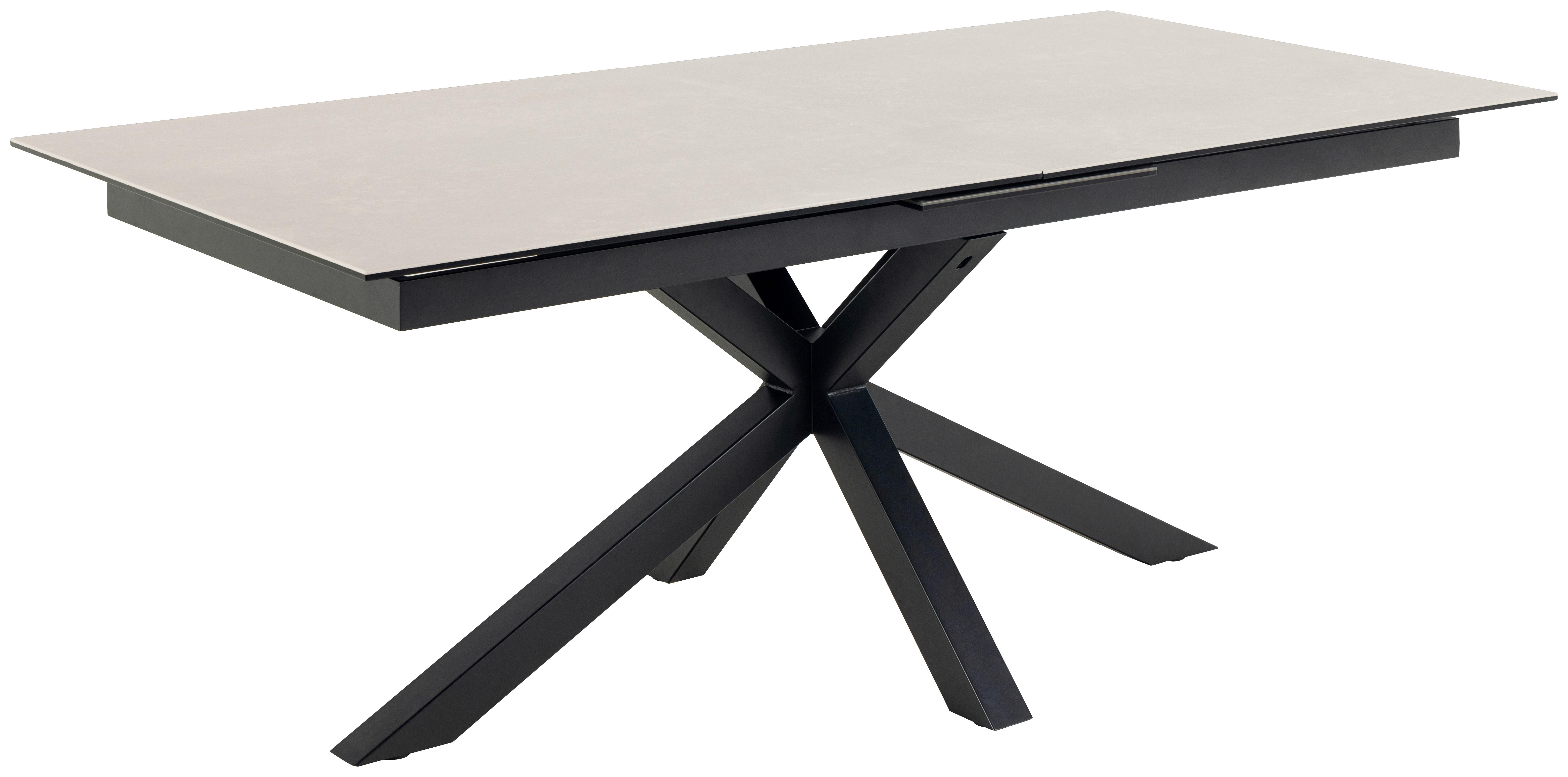 Esstisch ausziehbar Heaven 200-240x100x76cm Schwarz/Grau - Schwarz/Grau, Trend, Keramik/Metall (200-240/100/76cm) - MID.YOU