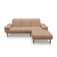Ecksofa Rotbraun S: 242x170 cm - Wildeiche/Rotbraun, Design, Holz/Textil (242/170cm) - MID.YOU