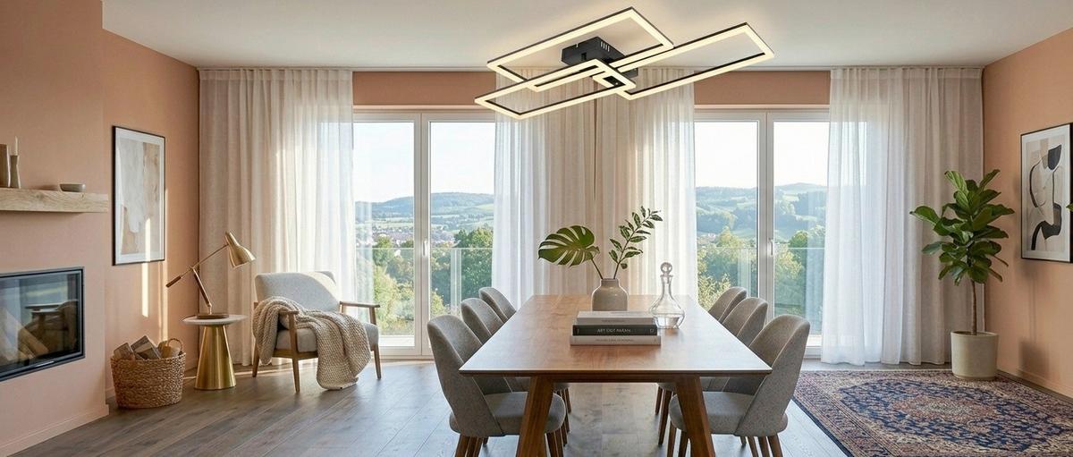 LED-Deckenleuchte Kelia L: 90 cm mit Nachtlichtfunktion - Schwarz/Weiß, MODERN, Kunststoff/Metall (90/40/8cm) - Luca Bessoni