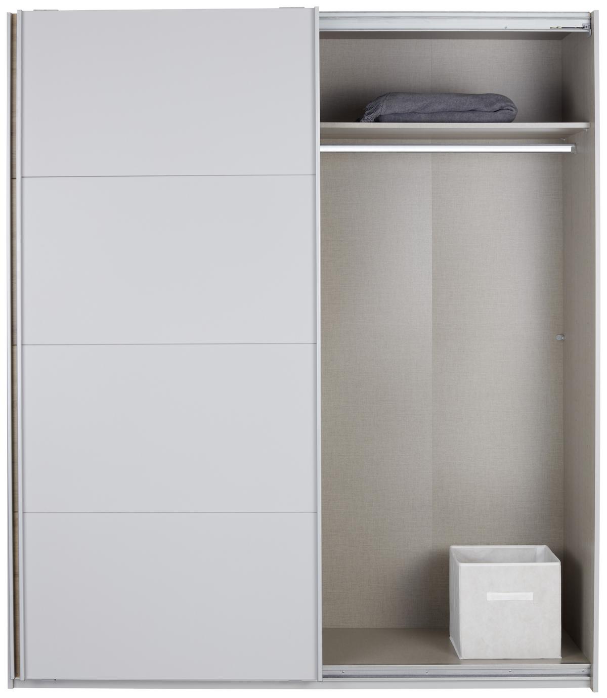 Schwebetürenschrank 226 cm Feldkirch 8, Grau/Eiche Dekor - Eichefarben/Grau, MODERN, Holzwerkstoff (226/210/62cm)