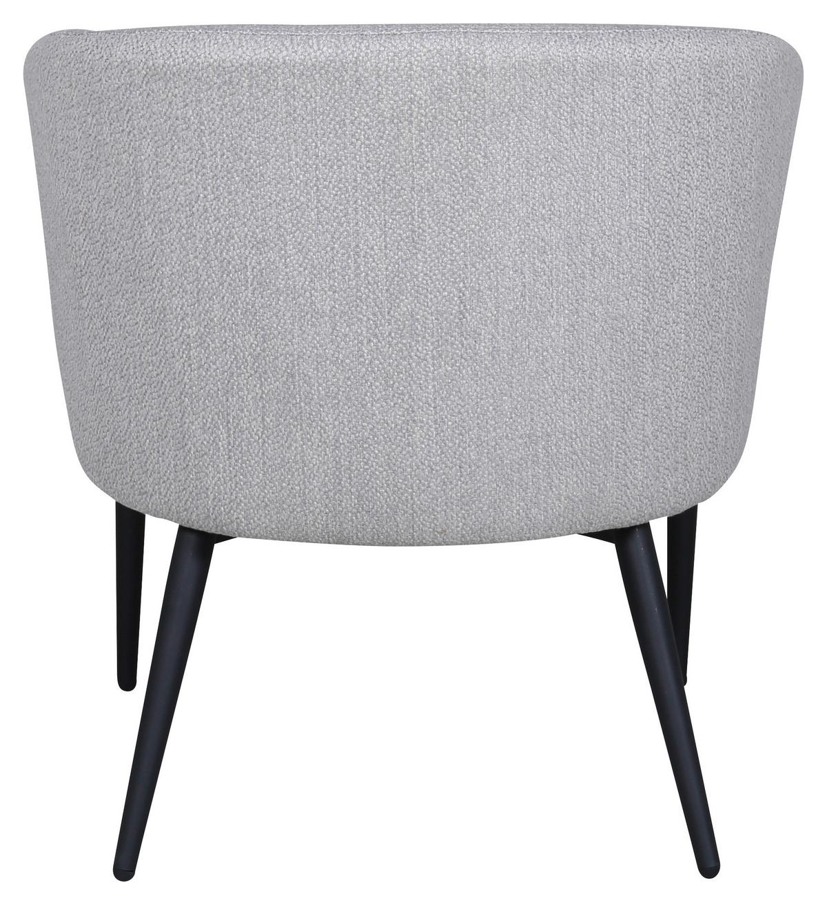 Sessel Fluffy - Schwarz/Grau, Design, Textil/Metall (83/70/64cm) - Livetastic