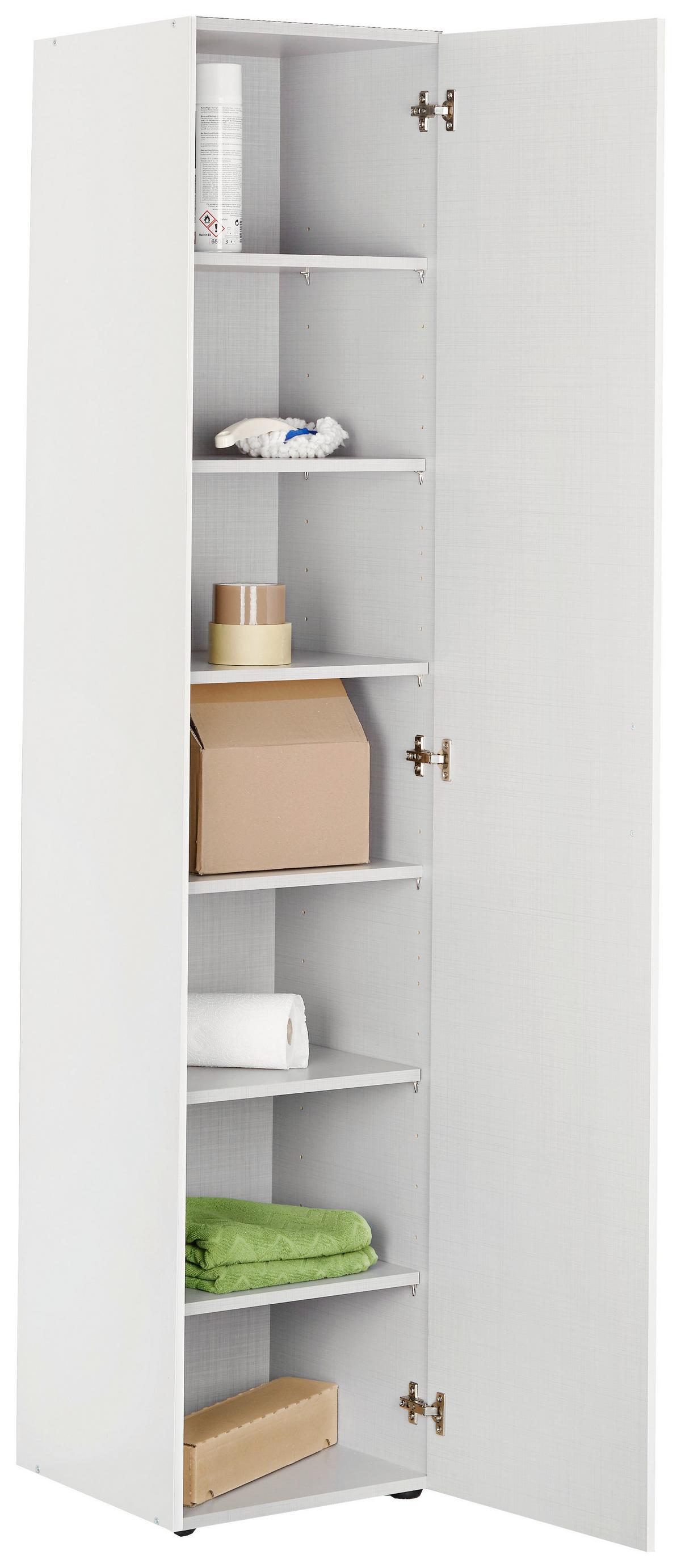VIACÚČELOVÁ SKRIŇA MRK - biela/hliníková, Konventionell, kompozitné drevo/plast (40/185/40cm) - Mömax
