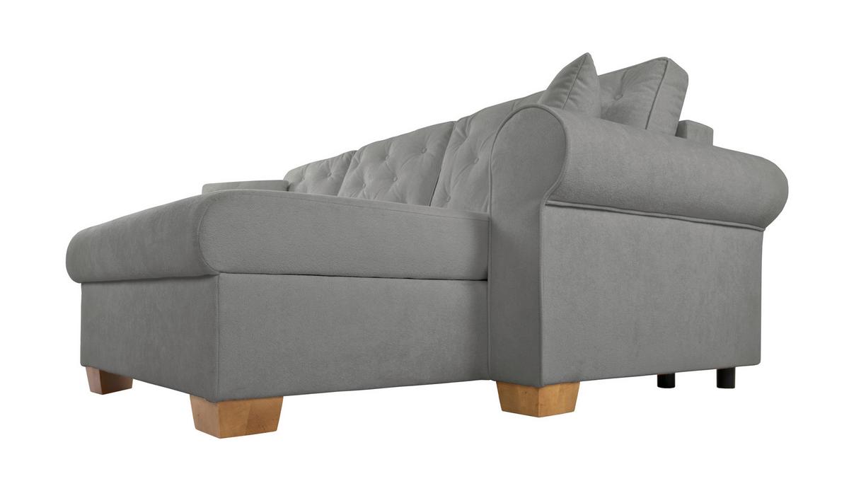 Ecksofa Arles, Grau 70 S: 266x161 Cm - Buchefarben/Grau, Design, Textil (266/161cm) - MID.YOU