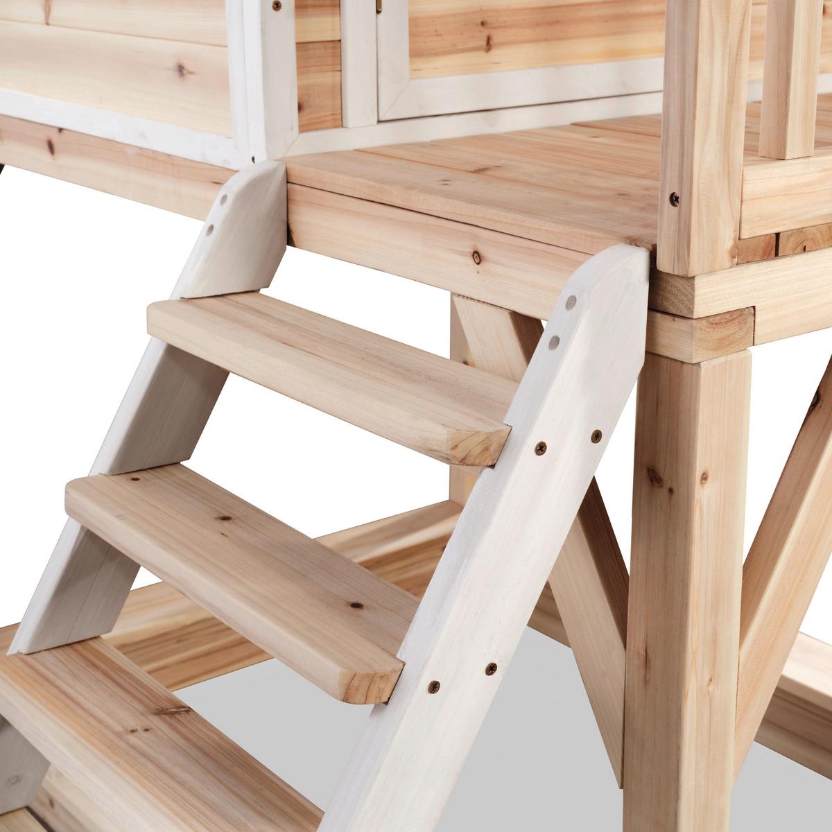 Stelzenhaus Mit Rutsche Naturfarben Exit Loft 500 - Limette/Naturfarben, KONVENTIONELL, Holz (329/190/253cm) - EXIT Toys
