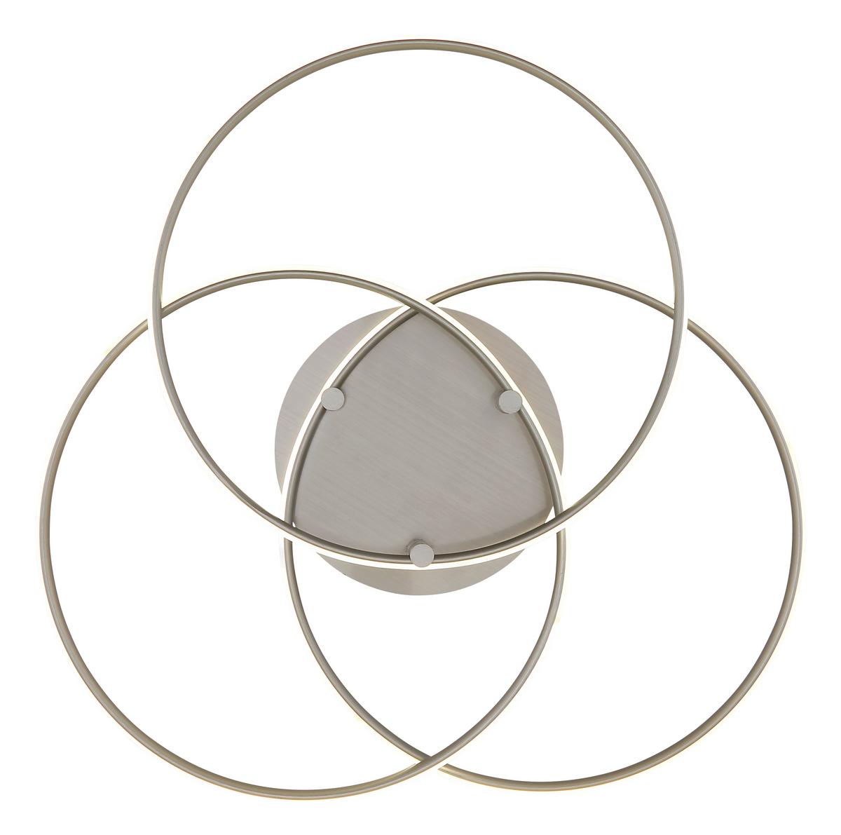 LED-Deckenleuchte Kombos Weiß Nickelfarben D: 45,6 cm - Weiß/Nickelfarben, Design, Kunststoff/Metall (45,6/9,4cm) - Globo
