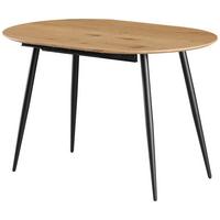 Ausziehtisch Lias 120 Az Mdf Eiche Dekor, B: 120-160 Cm - Eichefarben/Schwarz, KONVENTIONELL, Holzwerkstoff/Metall (120-160/75/80cm) - MID.YOU