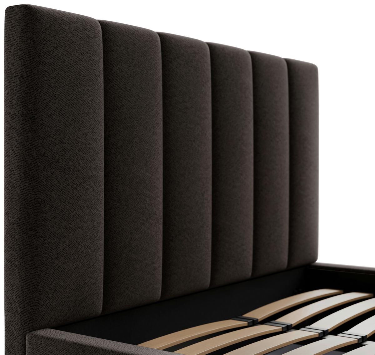Polsterbett Talera Loft anthrazit 140x200 cm - Anthrazit/Buchefarben, KONVENTIONELL, Holz/Textil (140/200cm)