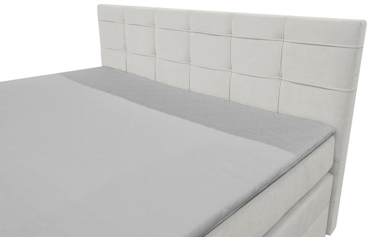 Boxspringbett Mitto mit Topper 140x200 cm - Champagner/Schwarz, KONVENTIONELL, Textil/Metall (140/200cm)