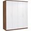 Kleiderschrank Wien 181cm - Eichefarben/Weiß, KONVENTIONELL, Holzwerkstoff (181/212/56cm)