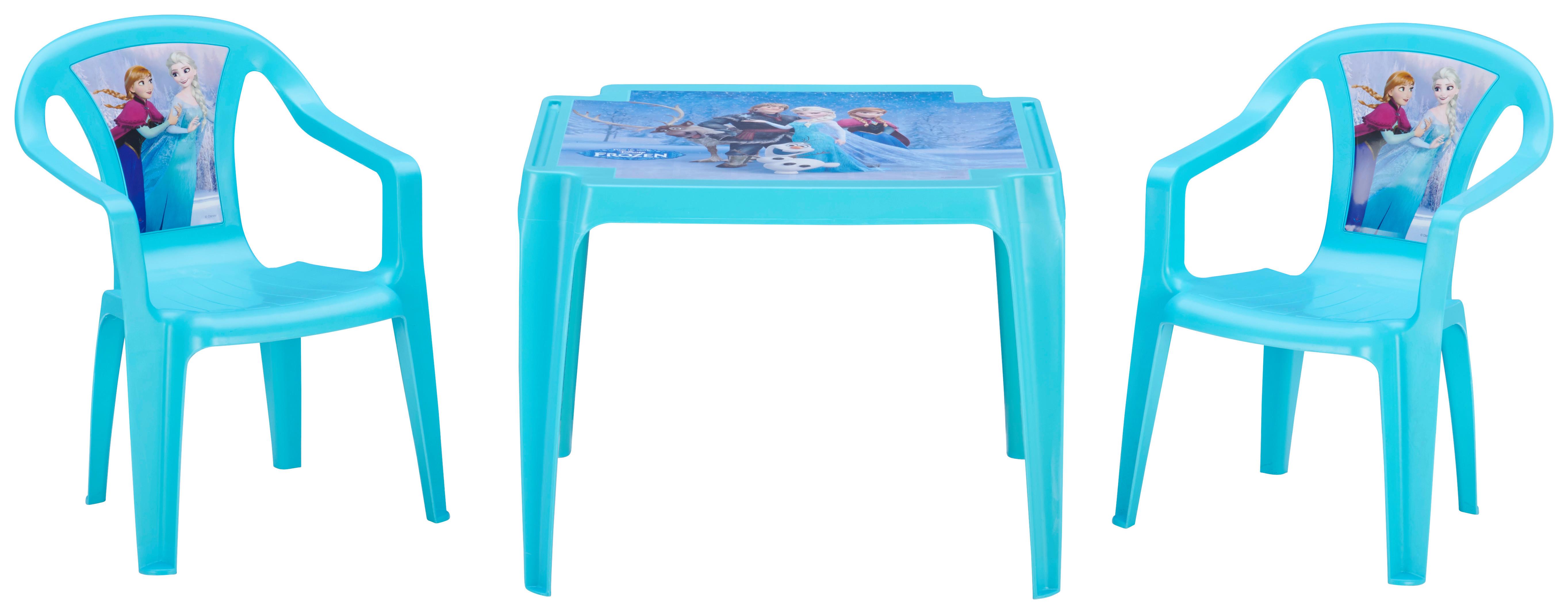 Kindertisch Eisprinzessin Hellblau Kunststoff Wetterfest - Hellblau, MODERN, Kunststoff (55/50/44cm)