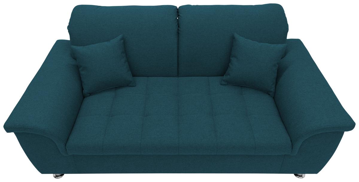 2-sitzer-sofa Franzi Kopfteil Verstellbar Petrol - Chromfarben/Dunkelblau, KONVENTIONELL, Textil (190/81/105cm) - MID.YOU