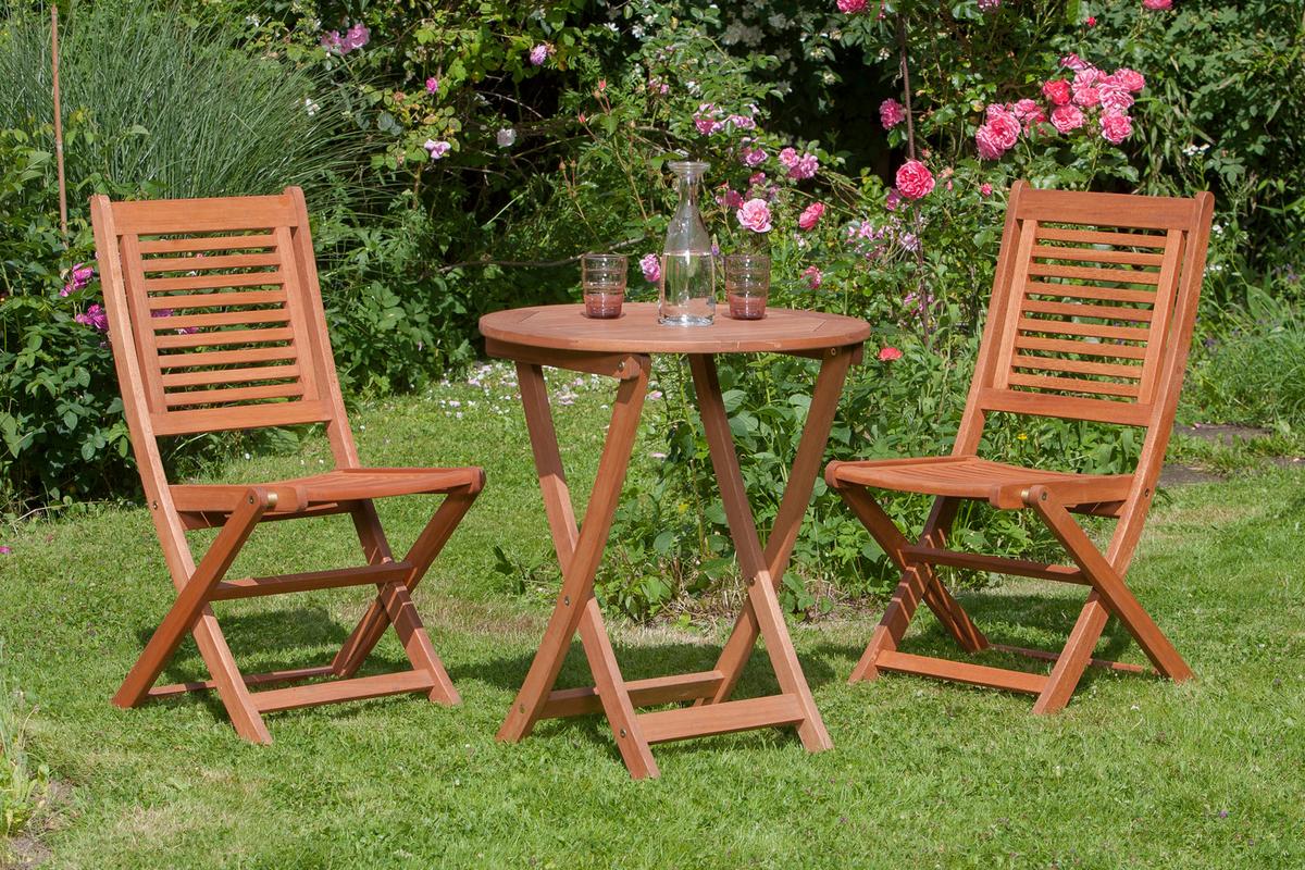 Gartensessel 2er-set Klappbar Cordoba Echtholz - Naturfarben, Basics, Holz (49/93/57cm) - Gardenson