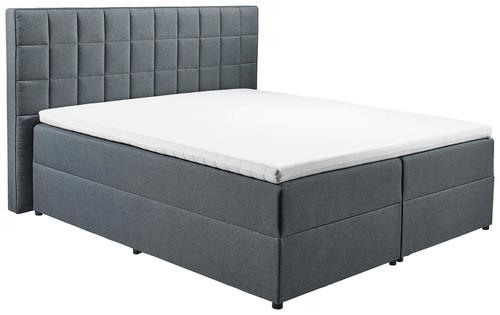 Boxspring postel ALASKA 180x200 cm antracit - antracitová, Basics, kompozitní dřevo/textil (180/200cm) - MID.YOU