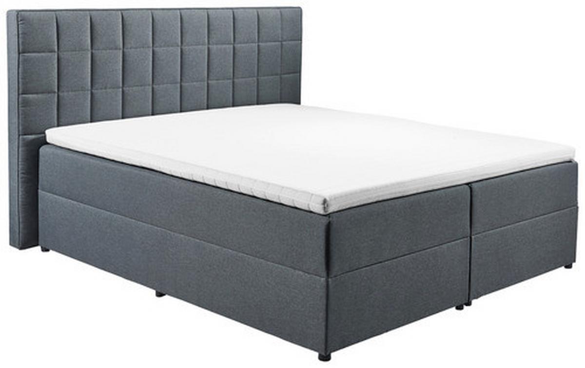 Boxspring postel ALASKA 180x200 cm antracit - antracitová, Basics, kompozitní dřevo/textil (180/200cm) - MID.YOU