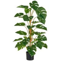 Split Philodendron Kunststoff, Grün, H: 90 cm - Schwarz/Braun, Basics, Kunststoff (90cm) - P & B