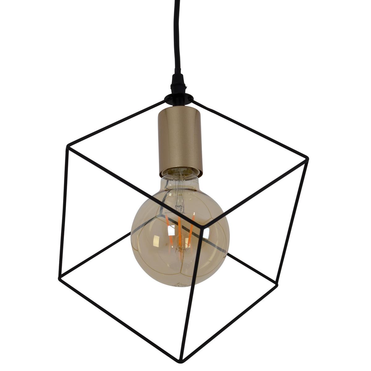 Hängeleuchte Canto H: 118 cm 1-Flammig, Würfelform - Goldfarben, Design, Kunststoff/Metall (16/118cm) - Näve