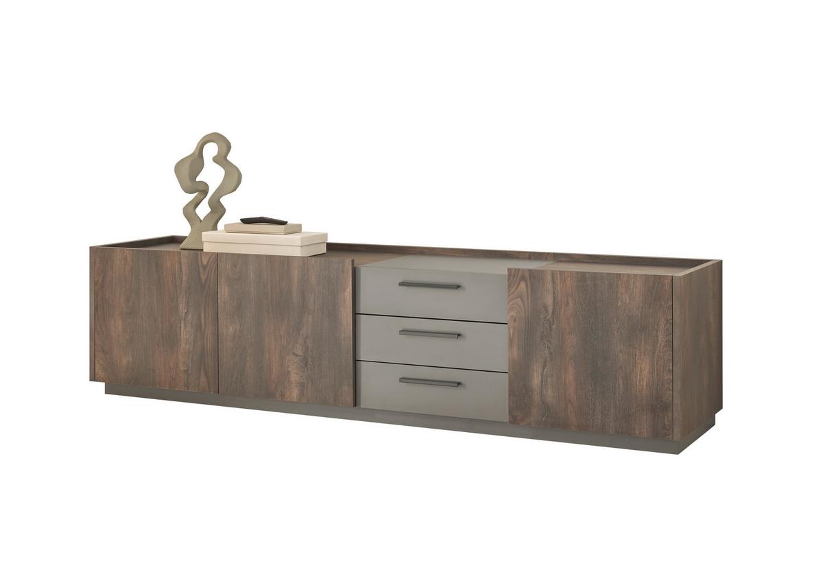 Lowboard Largo Anthrazit/Eichefarben B: 200cm - Eichefarben/Anthrazit, Design, Holzwerkstoff (200/50/45cm) - MID.YOU