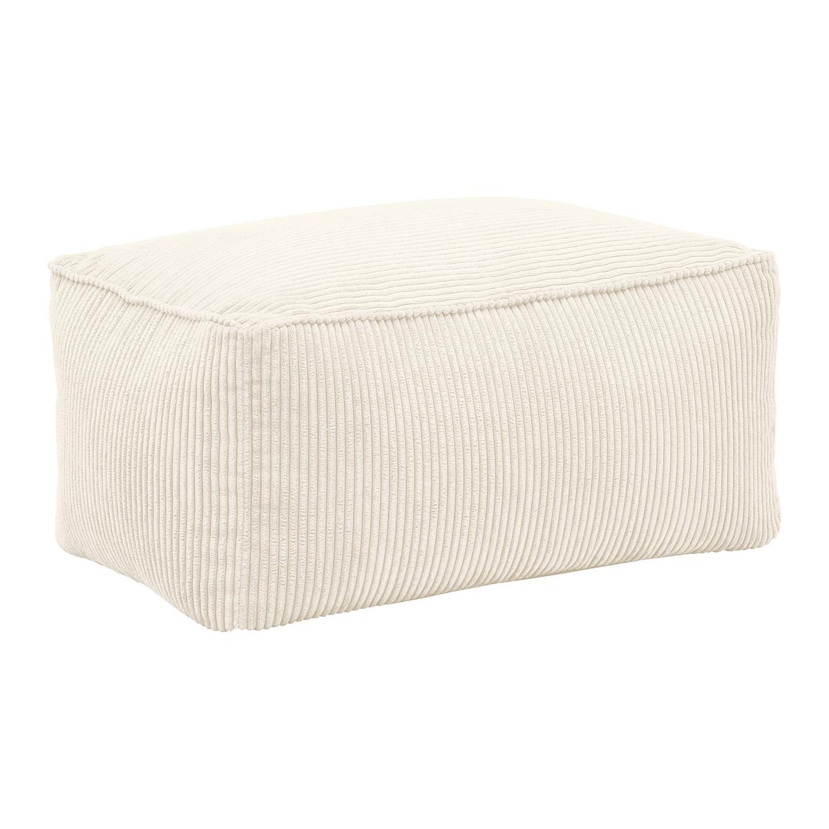 Taburet CAROLINE, bílý manšestr, max. 80 kg - bílá, Moderní, textil (80/38/50cm) - Mömax