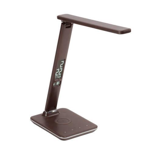 LED-Tischlampe Adriano dimmbar Braun Handyladefunktion - Braun, Basics, Kunststoff/Metall (31/14/60cm) - Paul Neuhaus