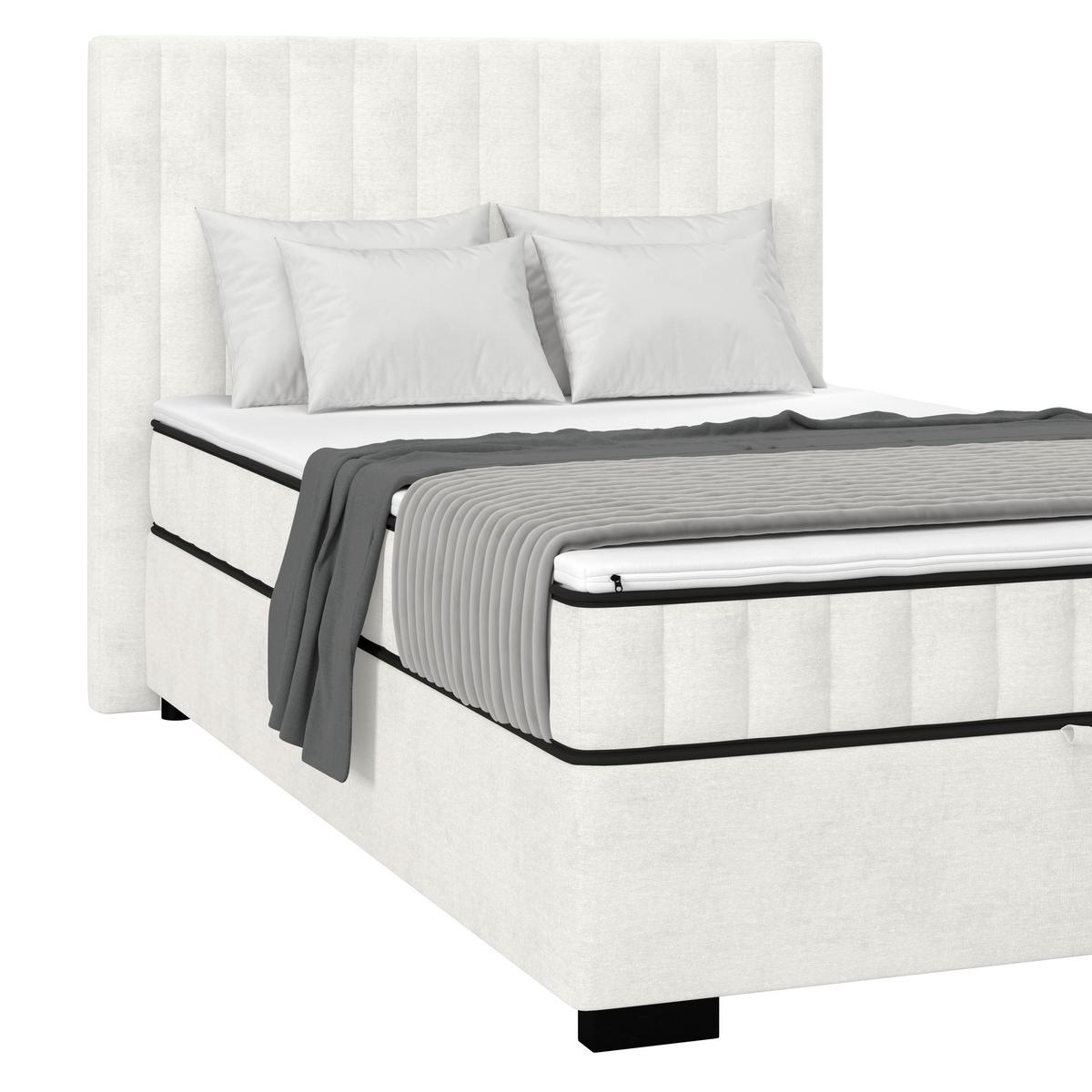 Boxbett Maya 120 - Creme/Schwarz, MODERN, Holz/Holzwerkstoff (120/200cm)