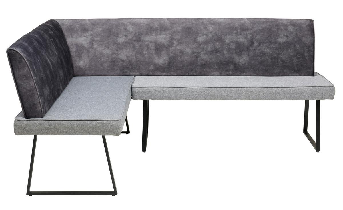 Eckbank Rab Dunkelgrau Eisen Schwarz, 155x205 Cm - Dunkelgrau/Schwarz, KONVENTIONELL, Holz/Textil (155/205cm) - MID.YOU