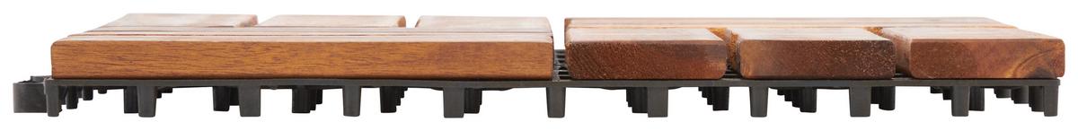 Terrassenfliese Dominik 10er Set 30x30 cm Akazienholz - Schwarz/Akaziefarben, MODERN, Holz/Kunststoff (30/30cm) - Ondega