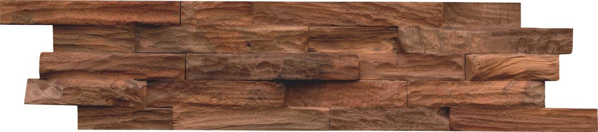 Wandverkleidung Teak Classic Sumatra Natur - Braun, Basics, Holz (61/15/2cm)