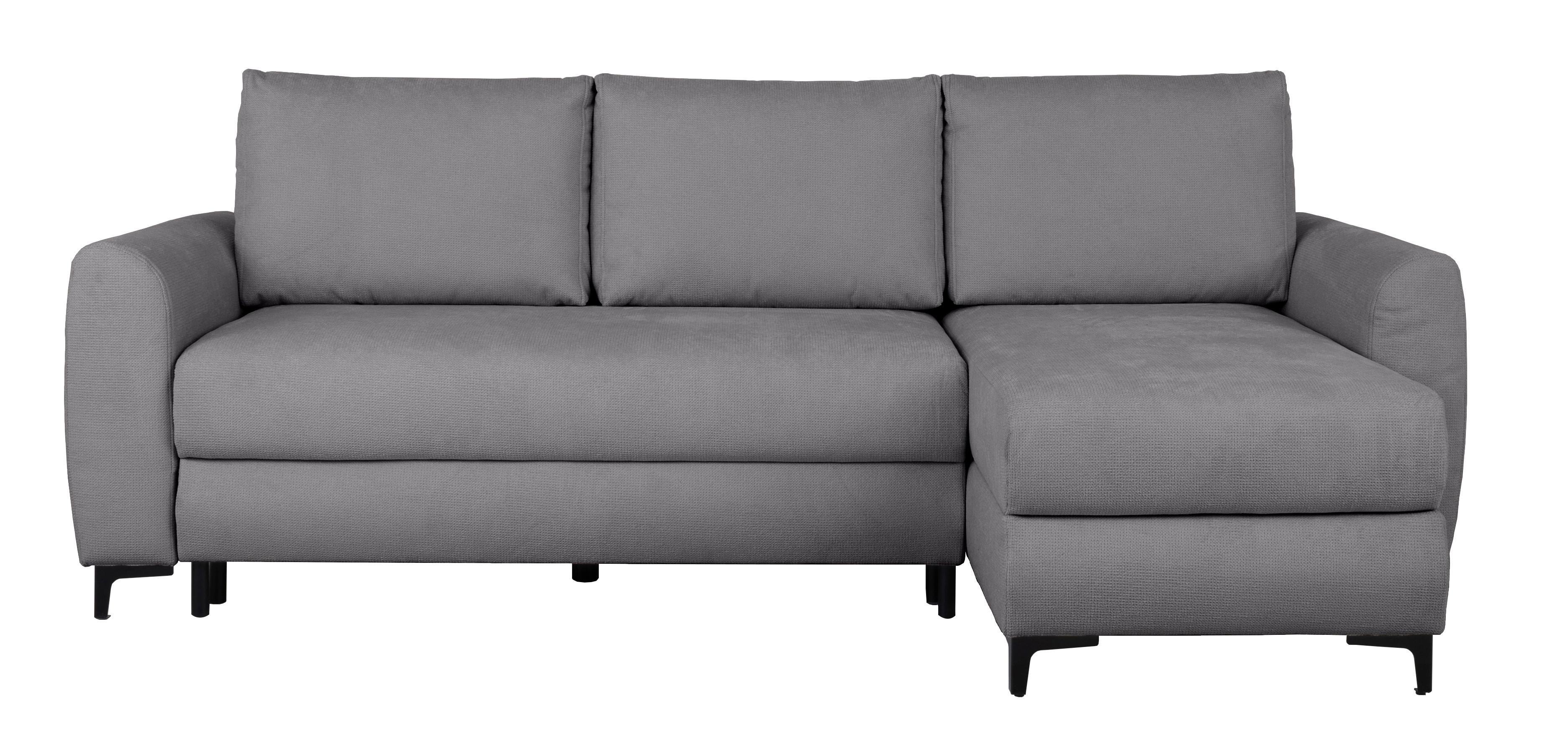 Ecksofa Moli, Dunkelgrau S: 236x148 cm - Dunkelgrau/Schwarz, Design, Textil (236/148cm) - MID.YOU