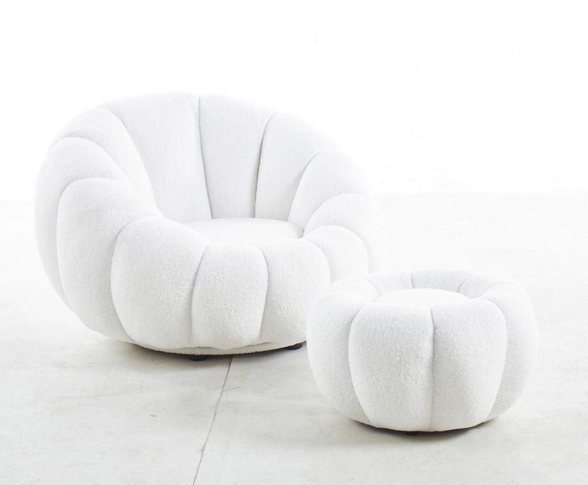 Sesselset Weiß B: 97 Cm - Weiß, MODERN, Textil (97/65/95cm) - Livetastic