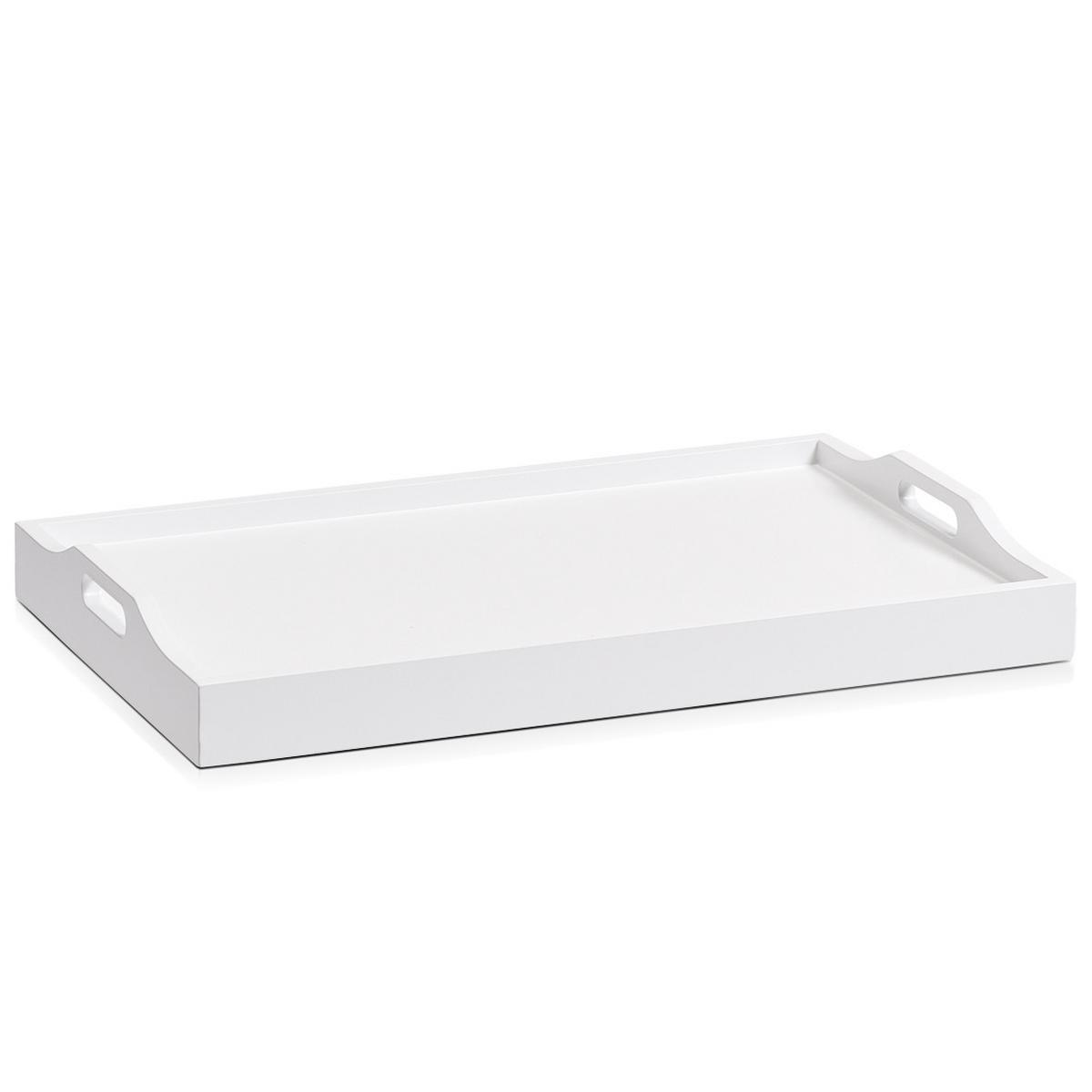 Serviertablett Weiß B: 55 Cm - Weiß, Basics, Holzwerkstoff (55/27/36cm) - Zeller Present