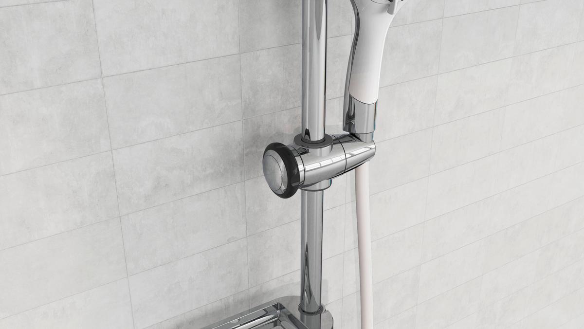 Überkopfbrauseset Duschtraum Dxld 60087cs - Chromfarben/Weiß, MODERN, Kunststoff/Metall (31,1/79/7,4cm) - EISL