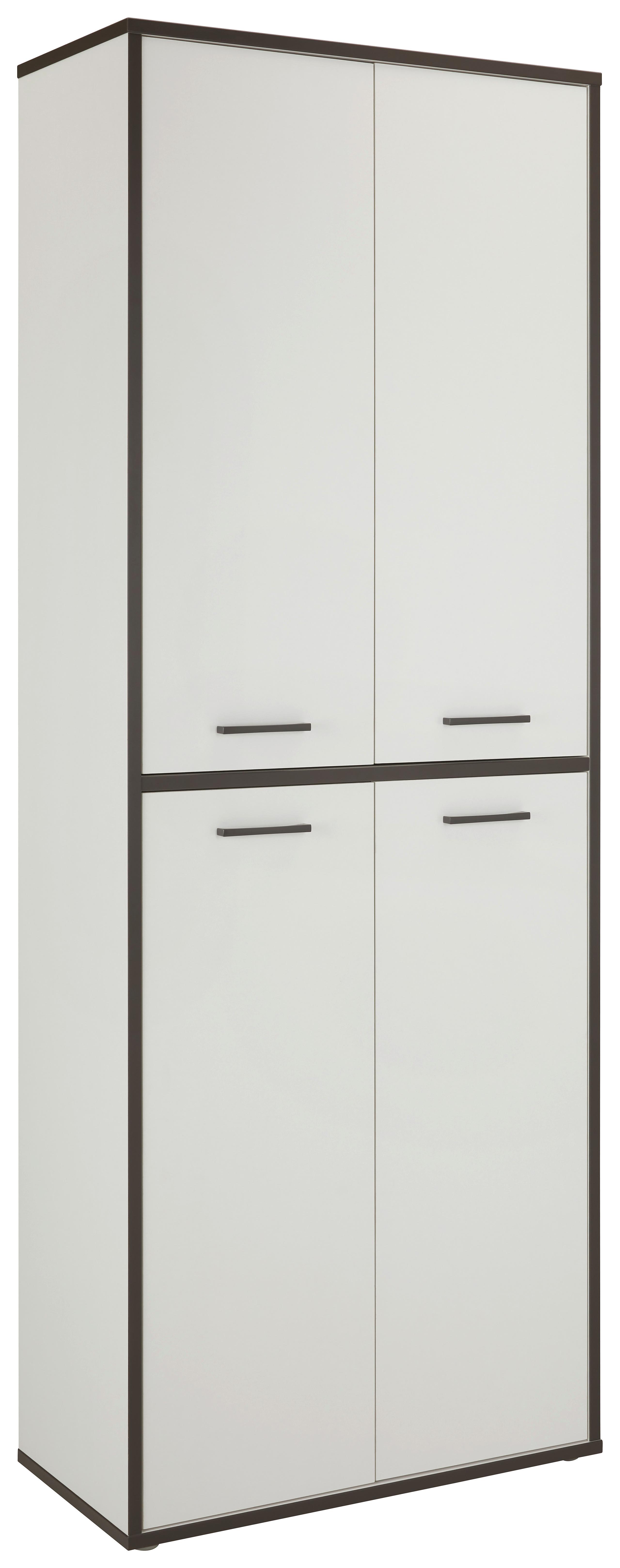 Viacúčelová skriňa KEFLAVIK -EXKLUSIV - sivá/biela, Modern, kompozitné drevo/plast (84,5/226,4/41,5cm) - Mömax