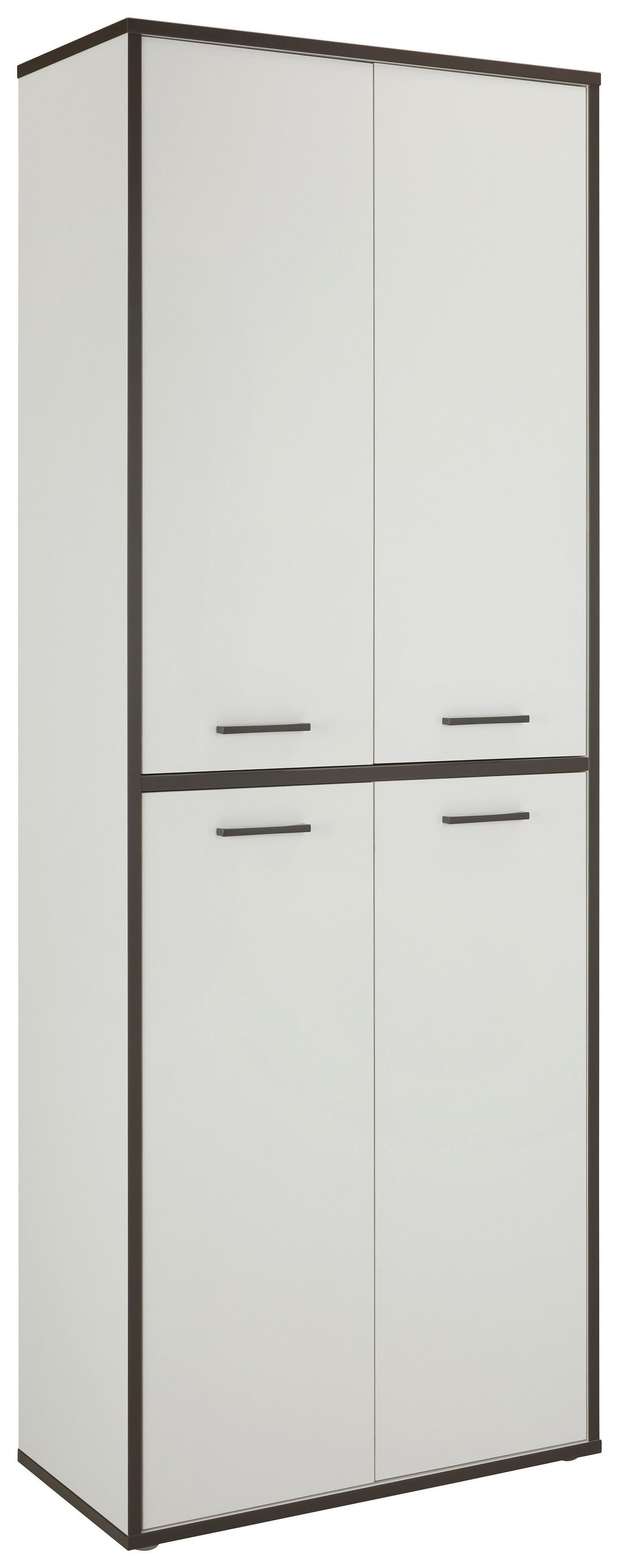 Víceúčelová skříň KEFLAVIK -EXKLUSIV- - šedá/bílá, Moderní, kompozitní dřevo/plast (84,5/226,4/41,5cm) - Mömax