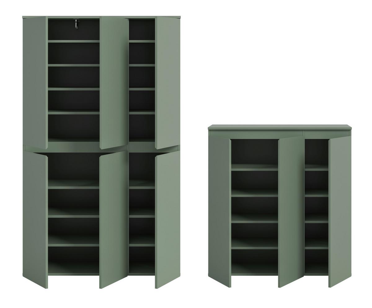 Garderobenschrank Scarpa Graugrün B: 175 Cm - Schwarz/Graugrün, Design, Holzwerkstoff (235/175/37cm) - Livetastic