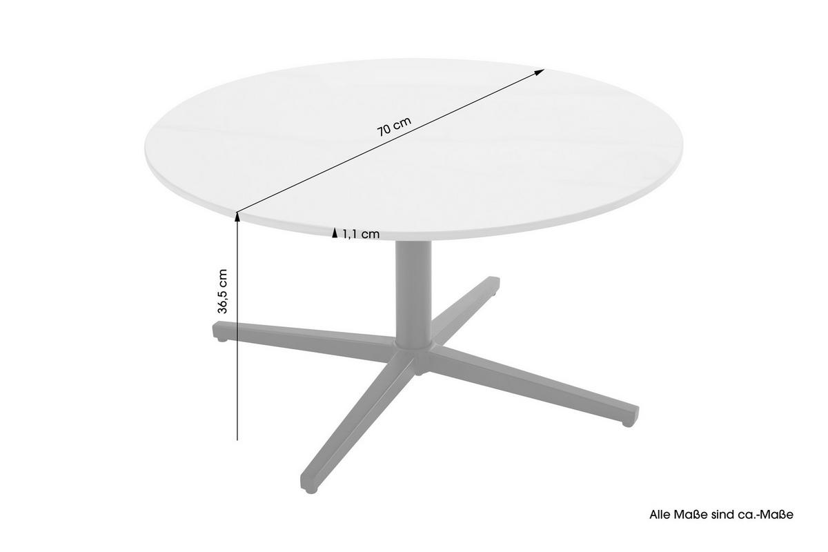 Couchtisch Cup Schwarz/weiß B: 70 Cm - Schwarz/Weiß, Design, Stein/Metall (70/36,5/70cm) - MID.YOU