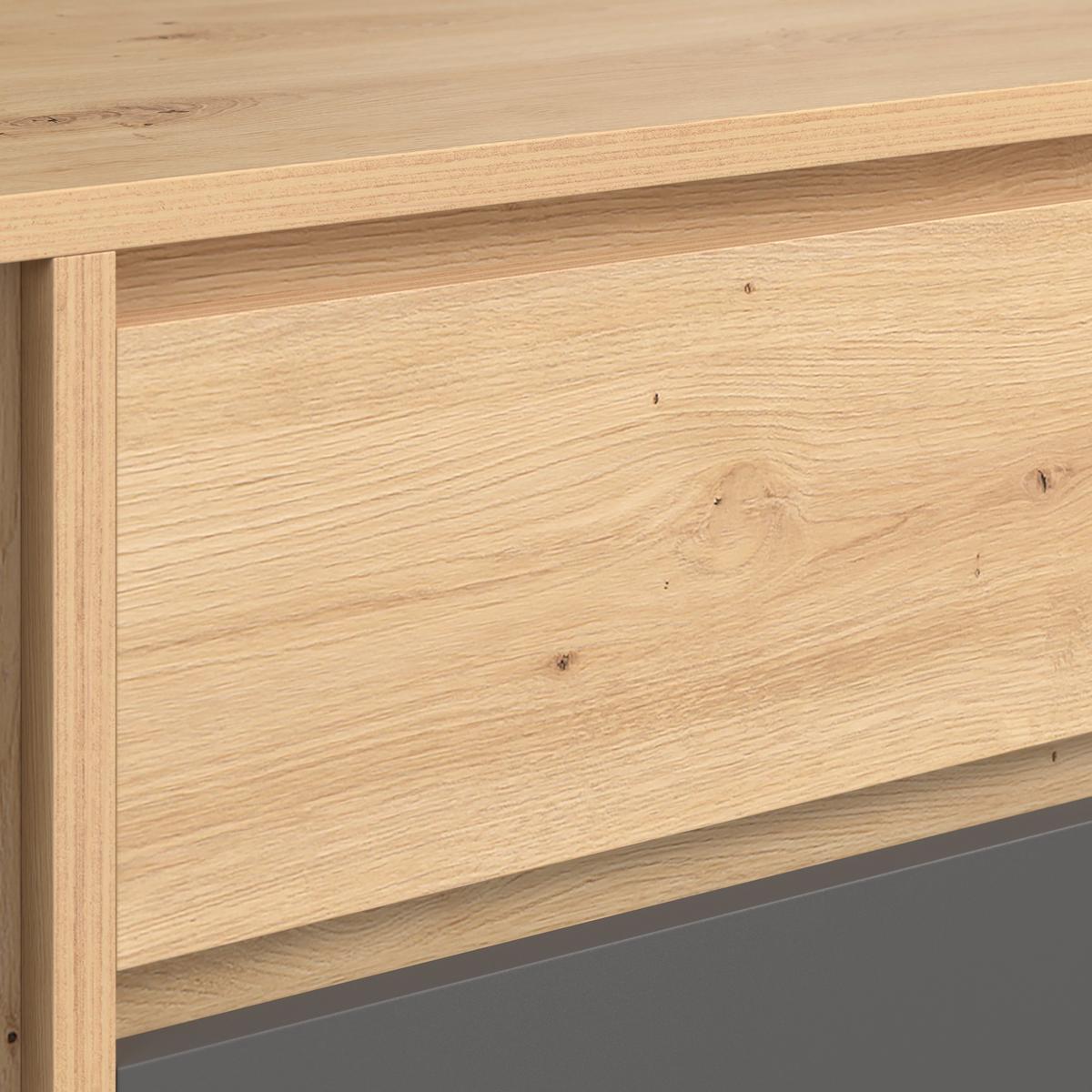 Sideboard Caneva Anthrazit/eichefarben B: 128cm - Anthrazit/Schwarz, MODERN, Holzwerkstoff (128/86/40,3cm)