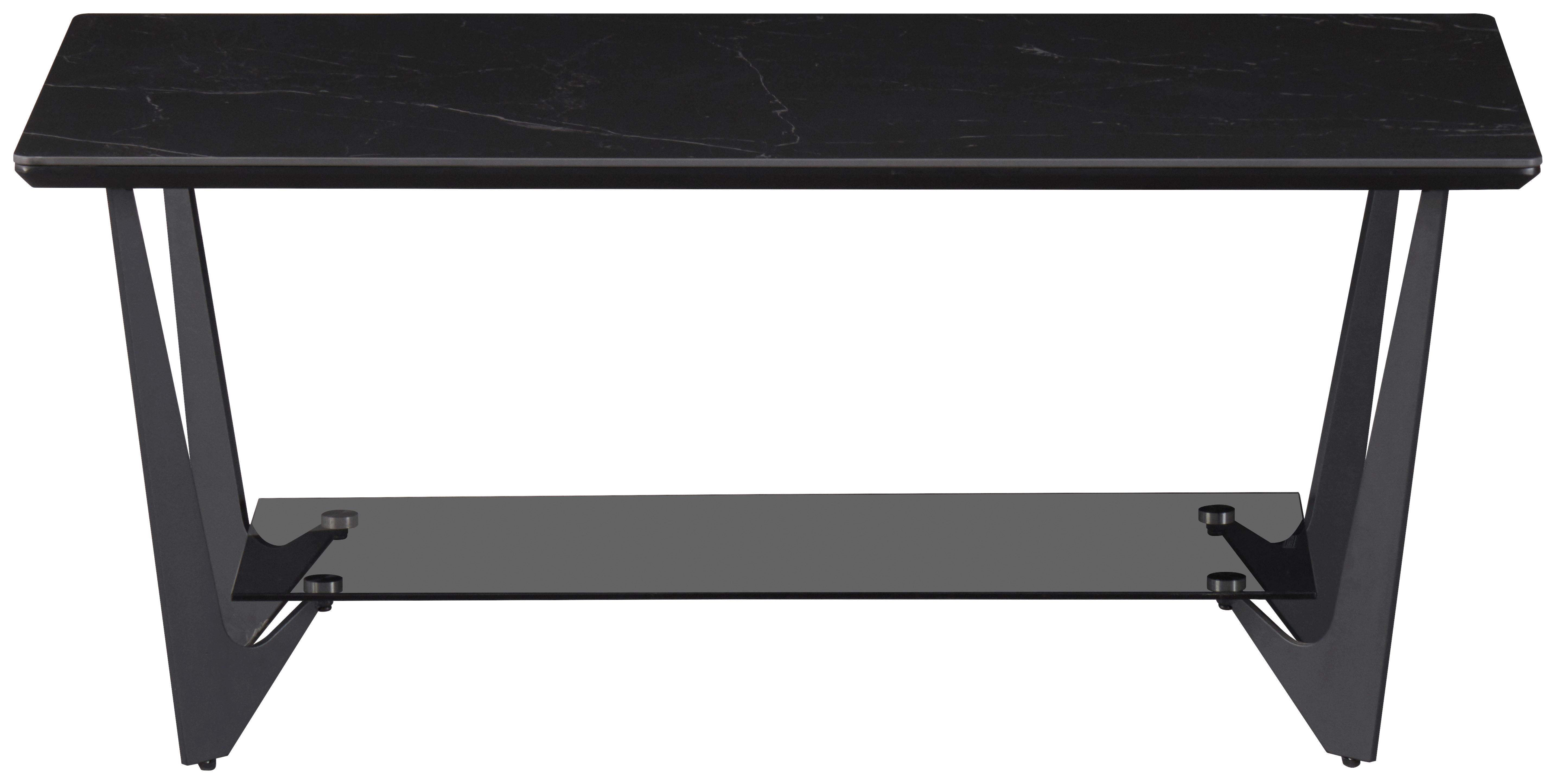 Dohányzóasztal Midnight - fekete, Modern, faalapú anyag/Üveg (110/46/60cm)