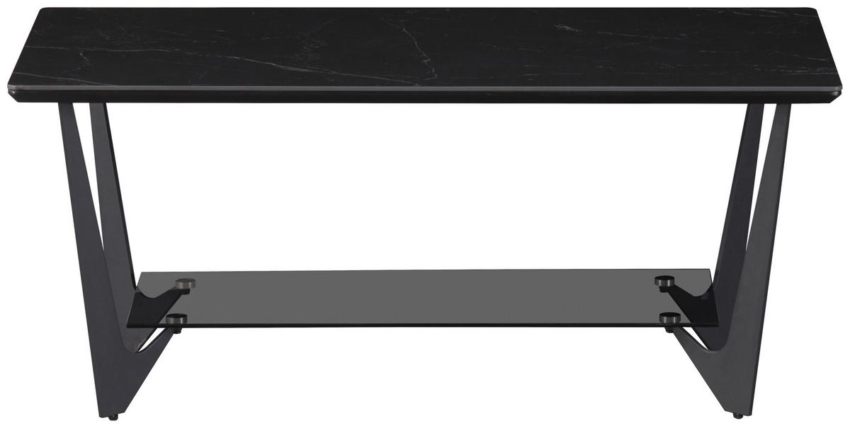 Dohányzóasztal Midnight - fekete, Modern, faalapú anyag/Üveg (110/46/60cm)