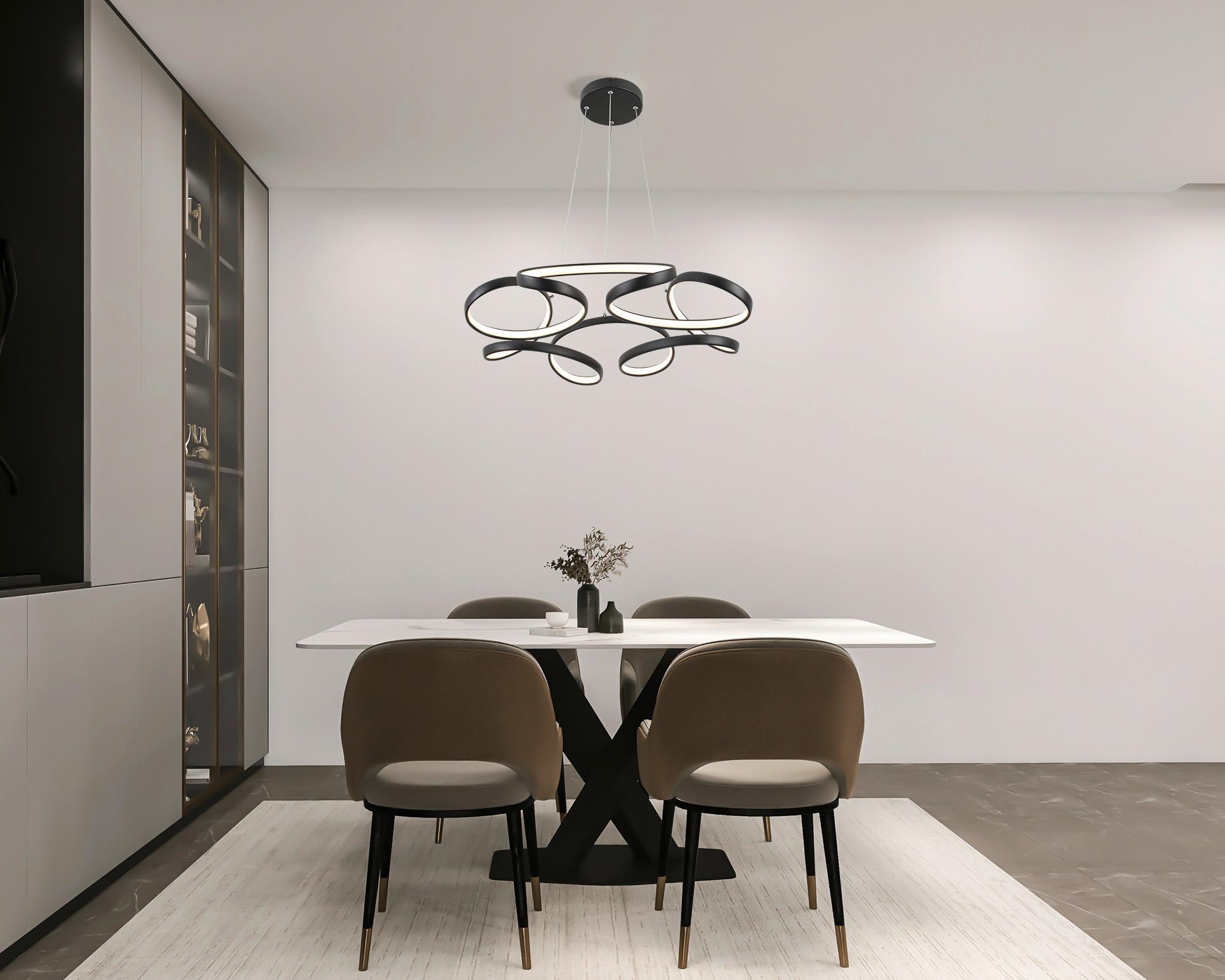 ZÁVĚSNÉ LED SVÍTIDLO CRONO -AKT- - černá, Romantický / Rustikální, kov/plast (70/120cm) - Premium Living