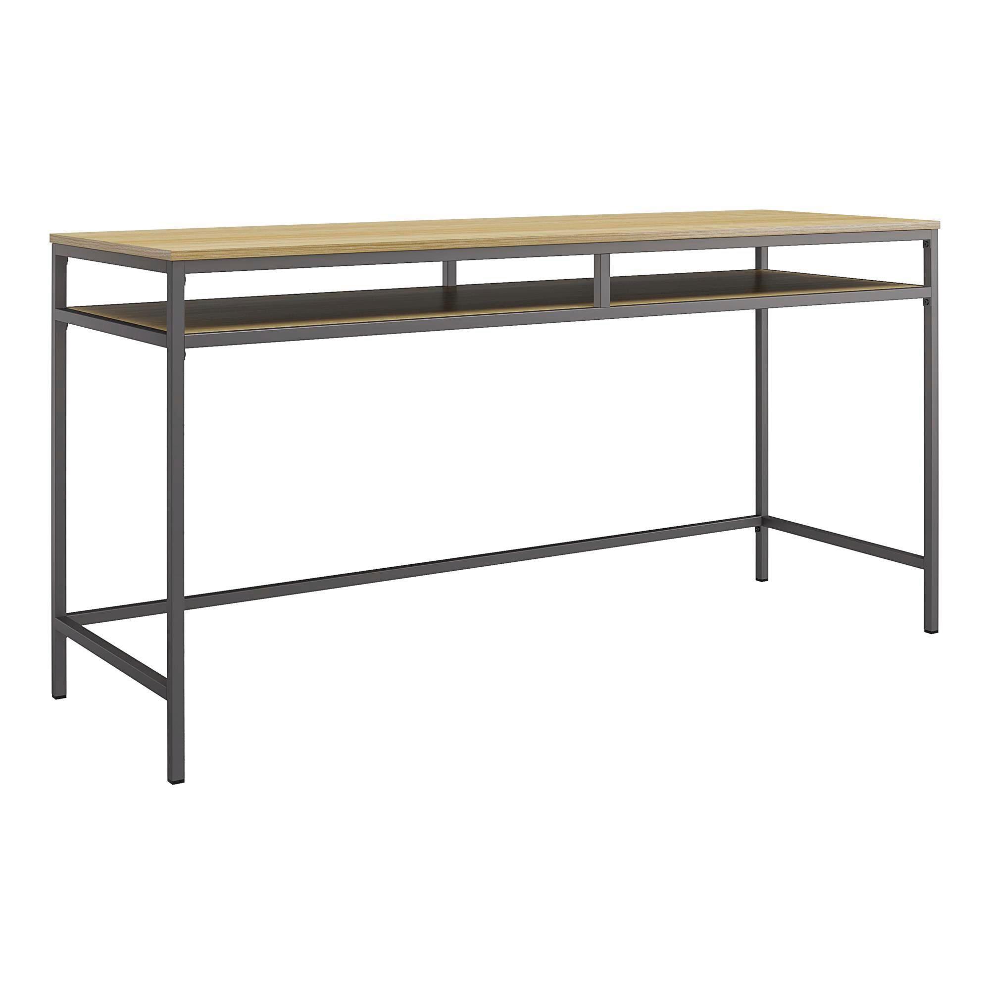 Schreibtisch Bradford Eiche Grau Dekor L: 151cm - Eiche grau/Grau, Design, Holzwerkstoff/Metall (151/75/50cm) - MID.YOU