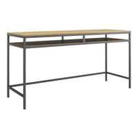 Schreibtisch Bradford Eiche Grau Dekor L: 151cm - Eiche grau/Grau, Design, Holzwerkstoff/Metall (151/75/50cm) - MID.YOU