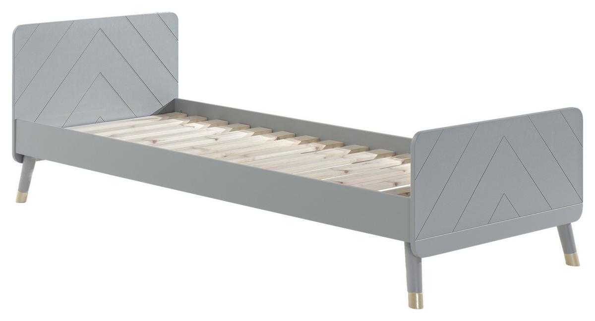 Kinderbett Billy 90x200 Cm Grau Mit Lattenrost - Grau, KONVENTIONELL, Holzwerkstoff (90/200cm) - MID.YOU