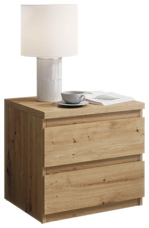 Noční Stolek Olli Dub Artisan - černá/barvy dubu, Basics, kompozitní dřevo/plast (45/43,6/38cm) - MID.YOU