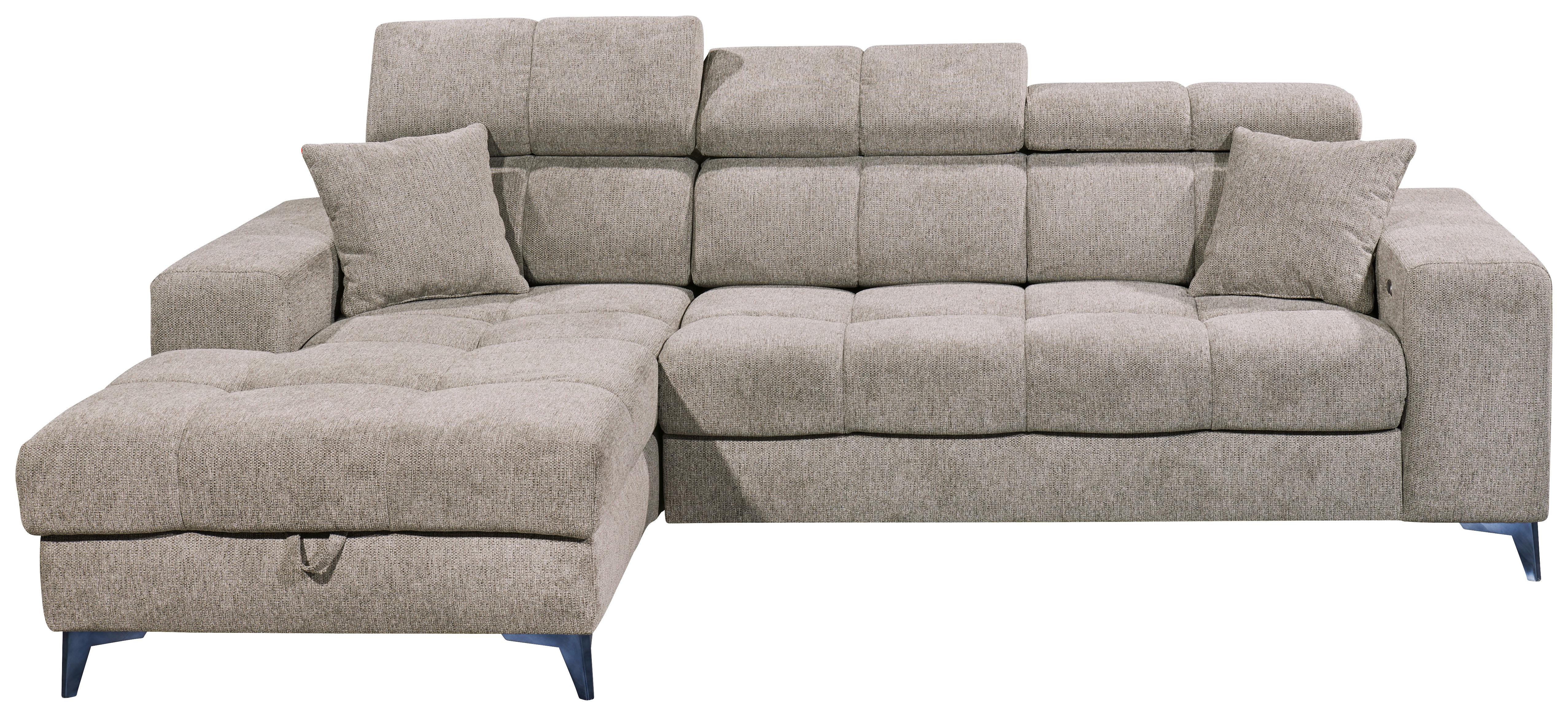 Ecksofa Sydney Graubraun S: 172/268 cm - Graubraun/Schwarz, KONVENTIONELL, Textil (172/268cm) - MID.YOU