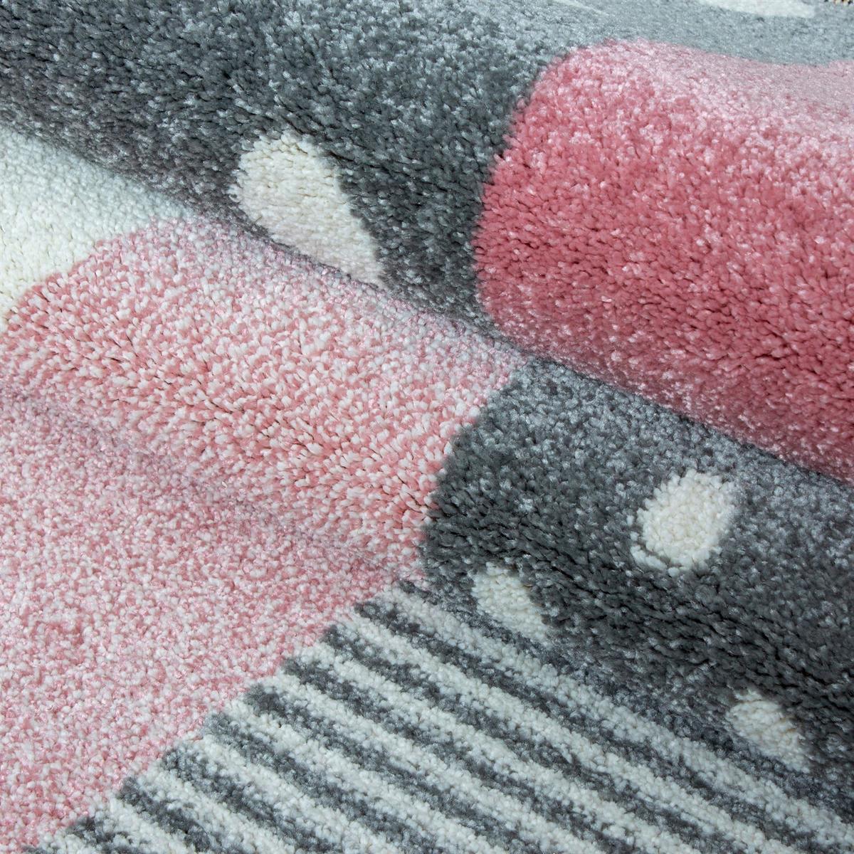 Kinderteppich Herz Grau/Weiß/Pink Kids 80x150 cm - Pink/Weiß, Trend, Textil (80/150cm)