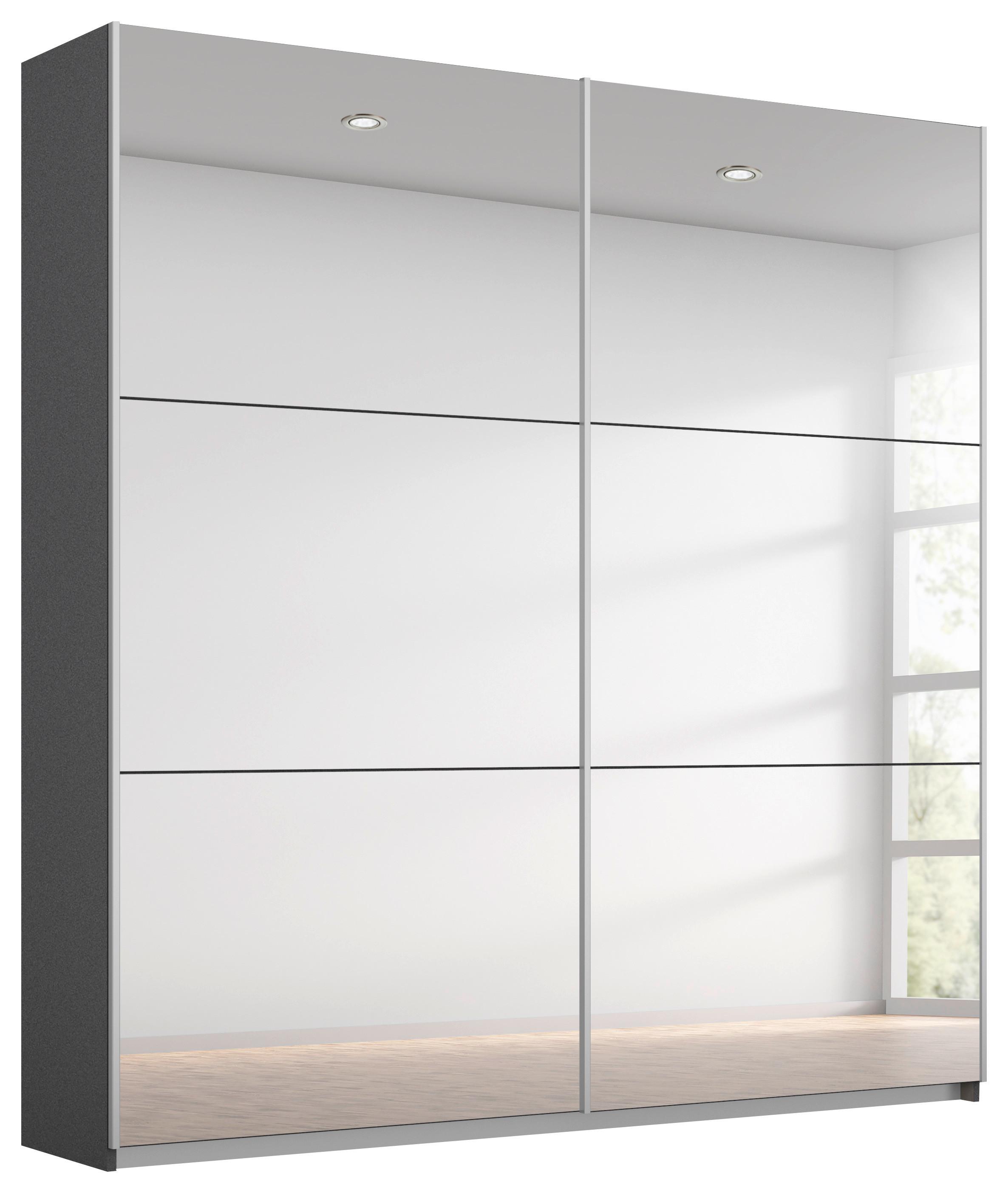 Schwebetürenschrank Reflect - Silberfarben/Graphitfarben, MODERN, Glas/Holzwerkstoff (175/210/59cm)